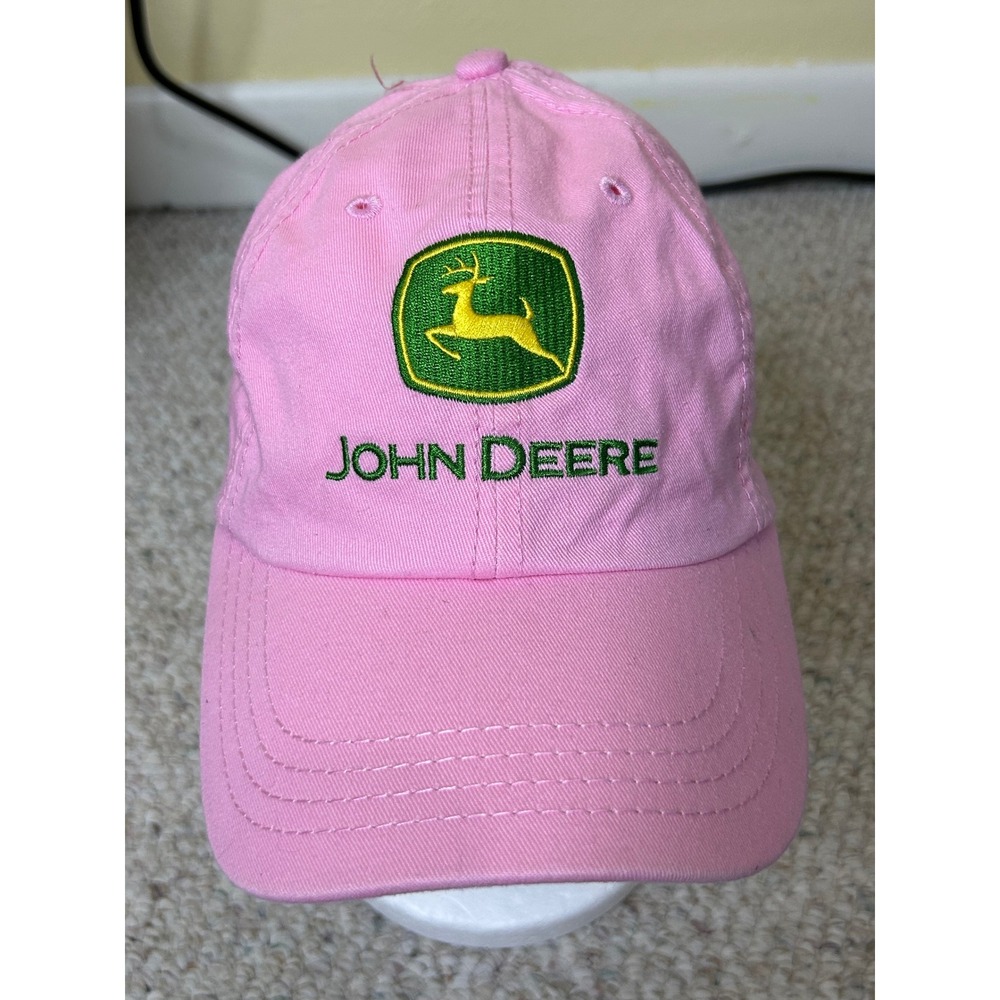 John Deere Pink Embroidered Logo Adjustable Baseball Cap Hat RN114640